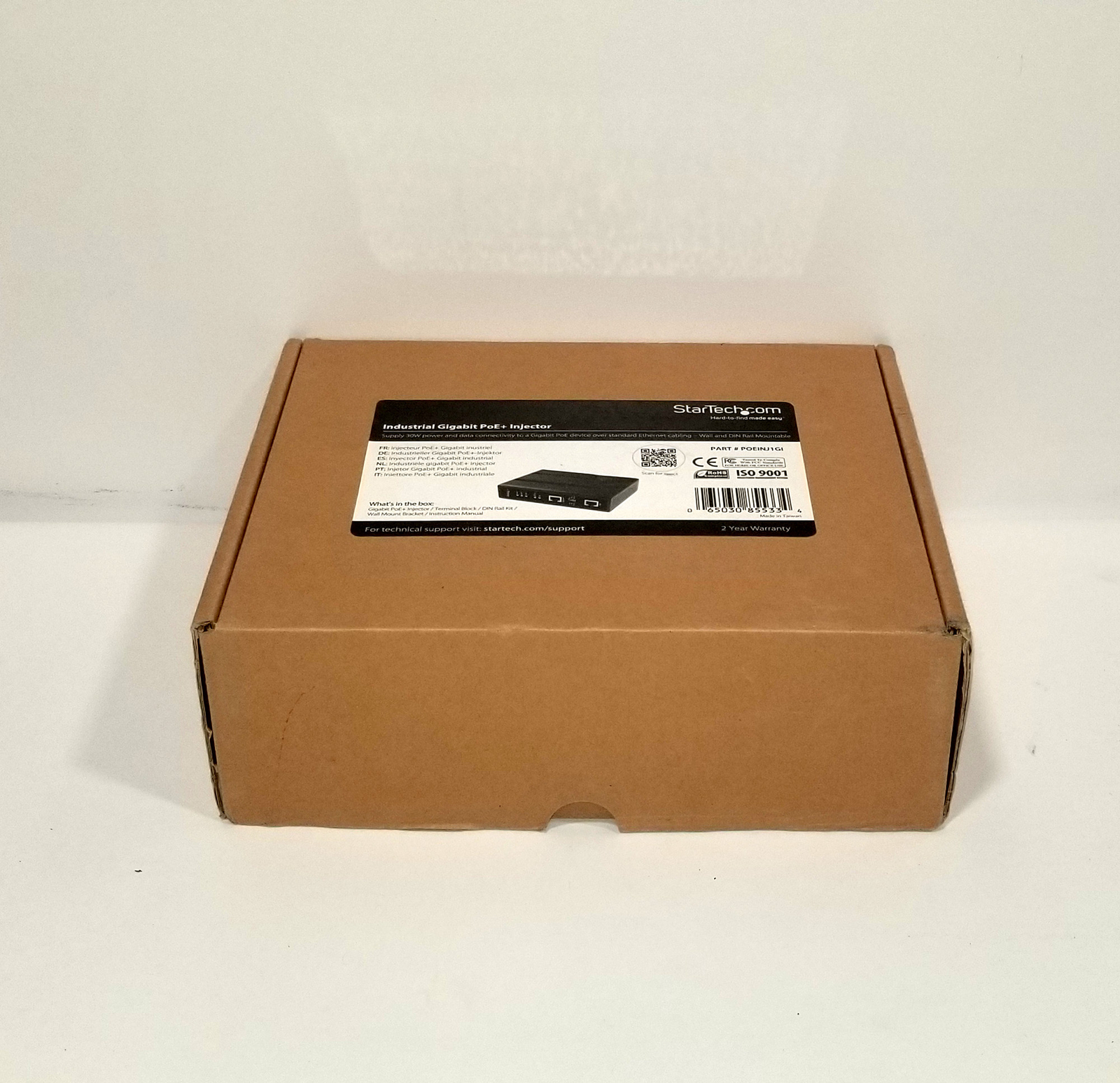 StarTech POEINJ1GI Industrial 1 Port Gigabit PoE+ Injector 30W