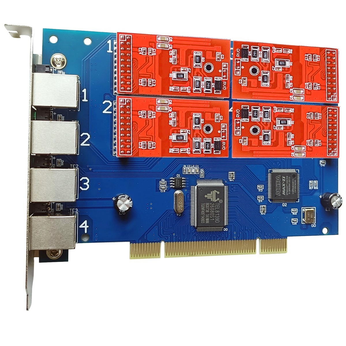 Asterisk Card TDM 410P FXO Dahdi Card TDM410 for FreePBX Issabel TDM400P PCI PBX