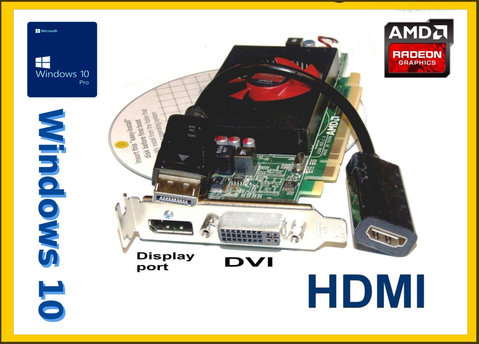HDMI - DVI - DisplayPort  RETRO GAME Video Card. PCI-E 16x 2.0. Stream video.