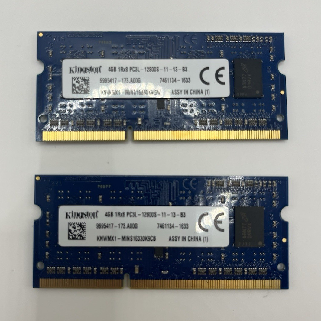 Kingston 8GB (2x4GB) DDR3L DDR3 PC3L-12800S 204-Pin SO-DIMM RAM