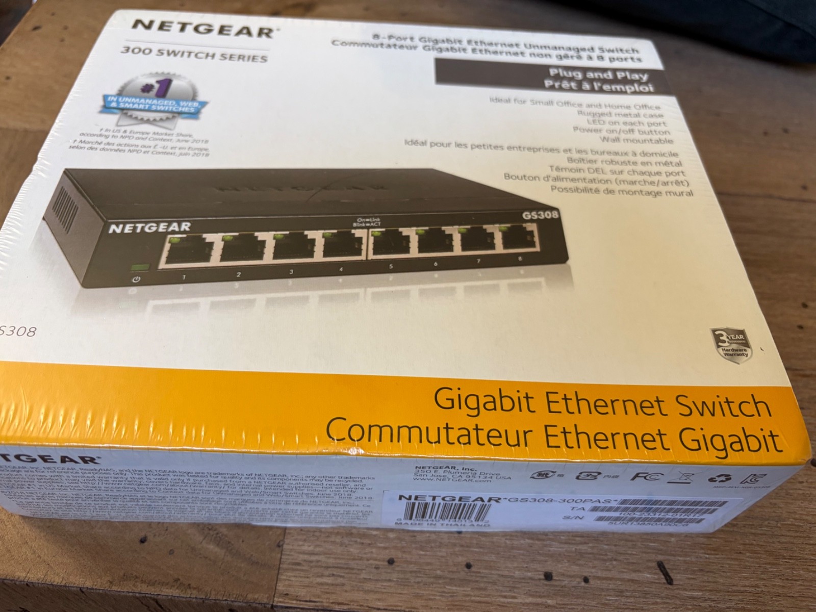 NETGEAR 8-Port Gigabit Ethernet Unmanaged Network Switch (GS308)