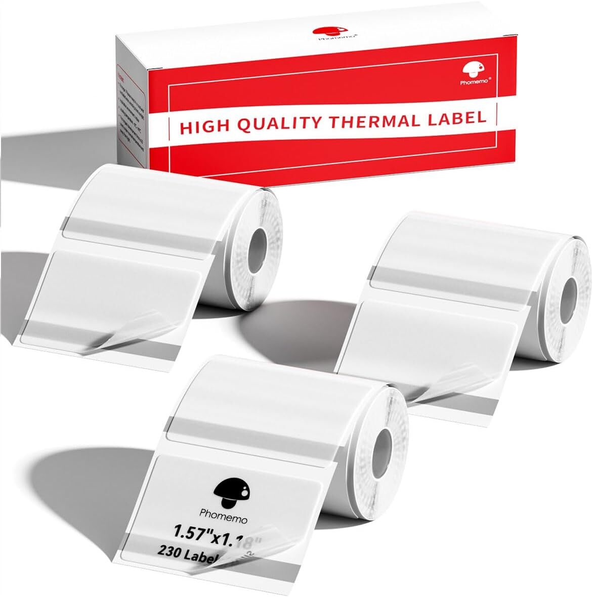 3 Rolls 40×30mm Transparent Self-Adhesive Thermal Label for Phomemo M110 Printer