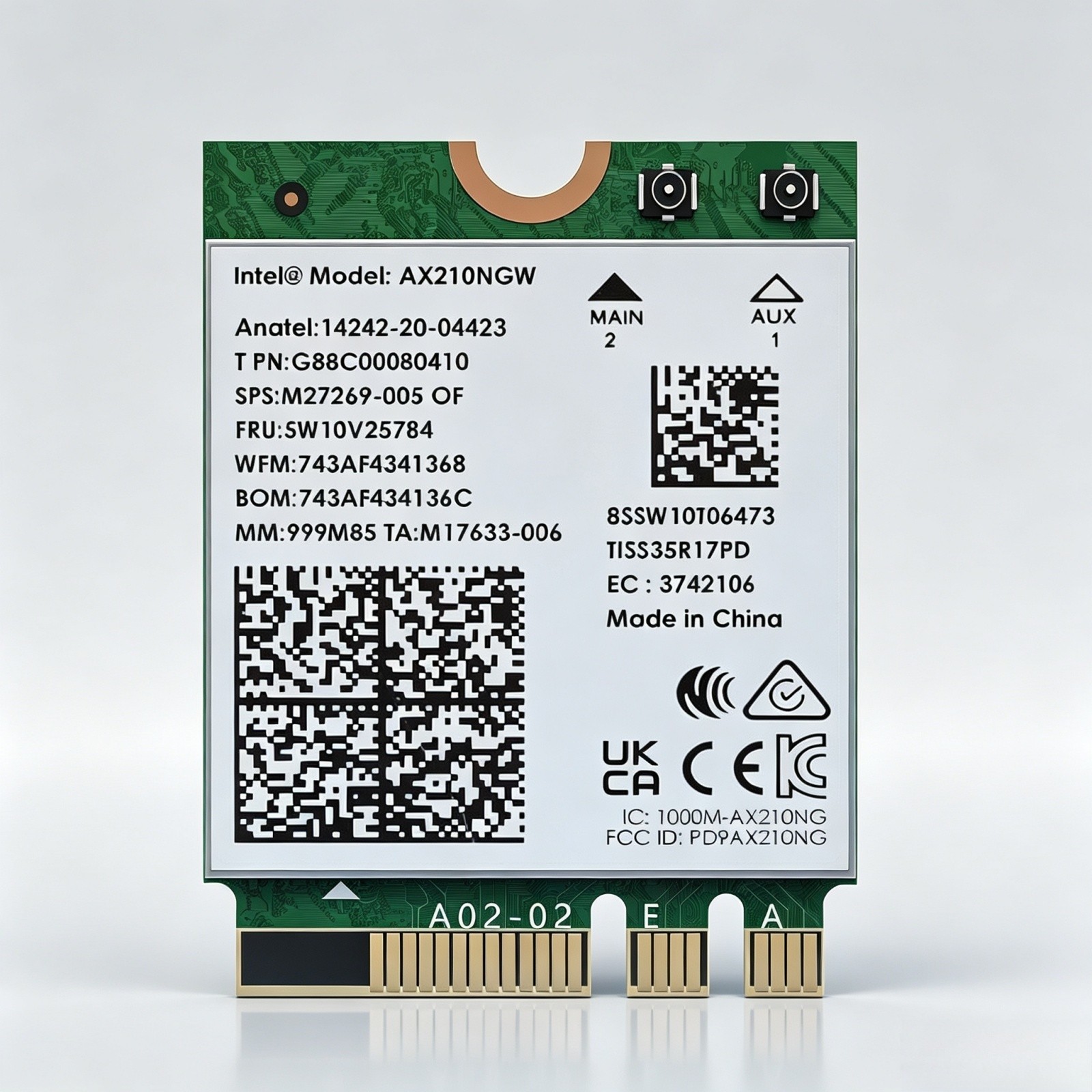 WiFi 6E Tri-Band Intel AX210 AX5400 Wireless Network Card Bluetooth 5.3 Adapter