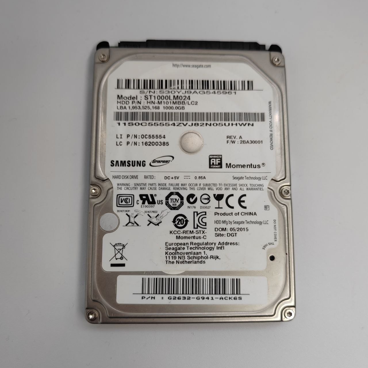Samsung Seagate Momentus ST1000LM024 1TB 2.5" SATA Laptop HDD Tested Working