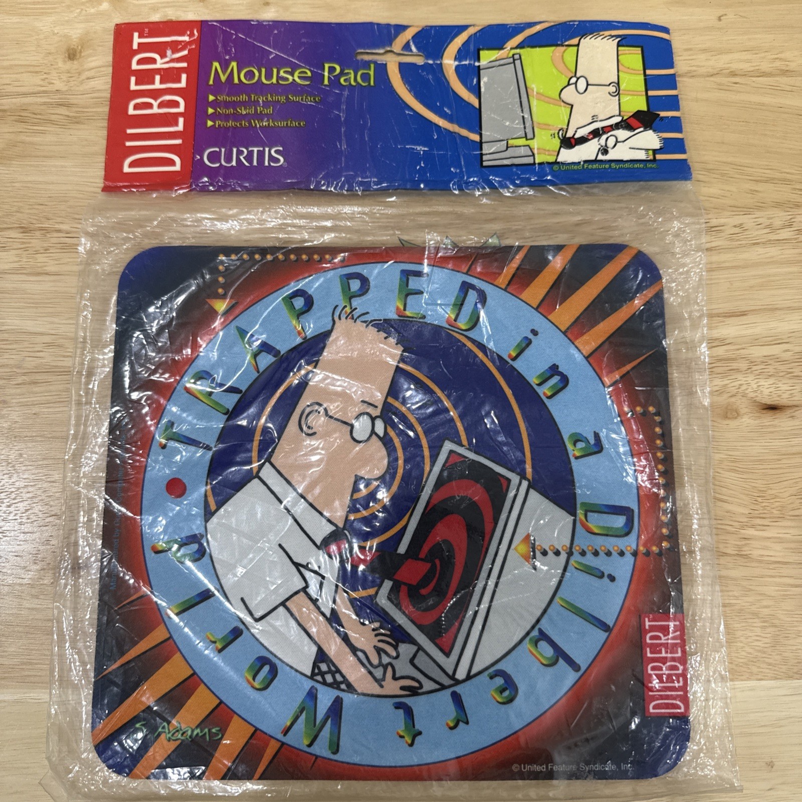 Vintage 1997 Dilbert Mouse Pad Trapped In A Dilbert World NIP