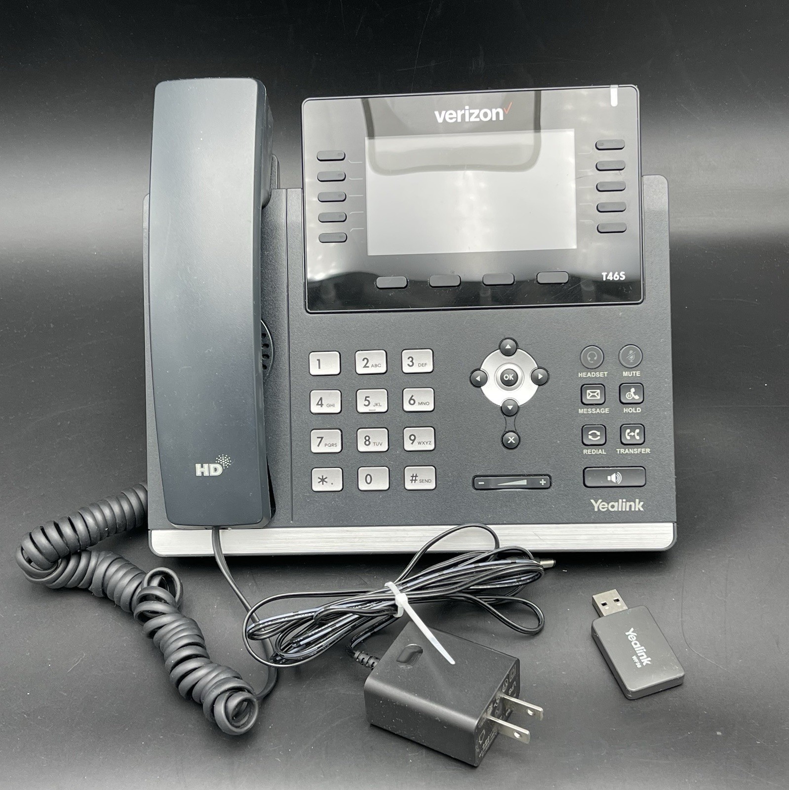 Verizon Yealink IP Phone SIP-T46S Ultra Elegant Gigabit IP Phone With Power Cord