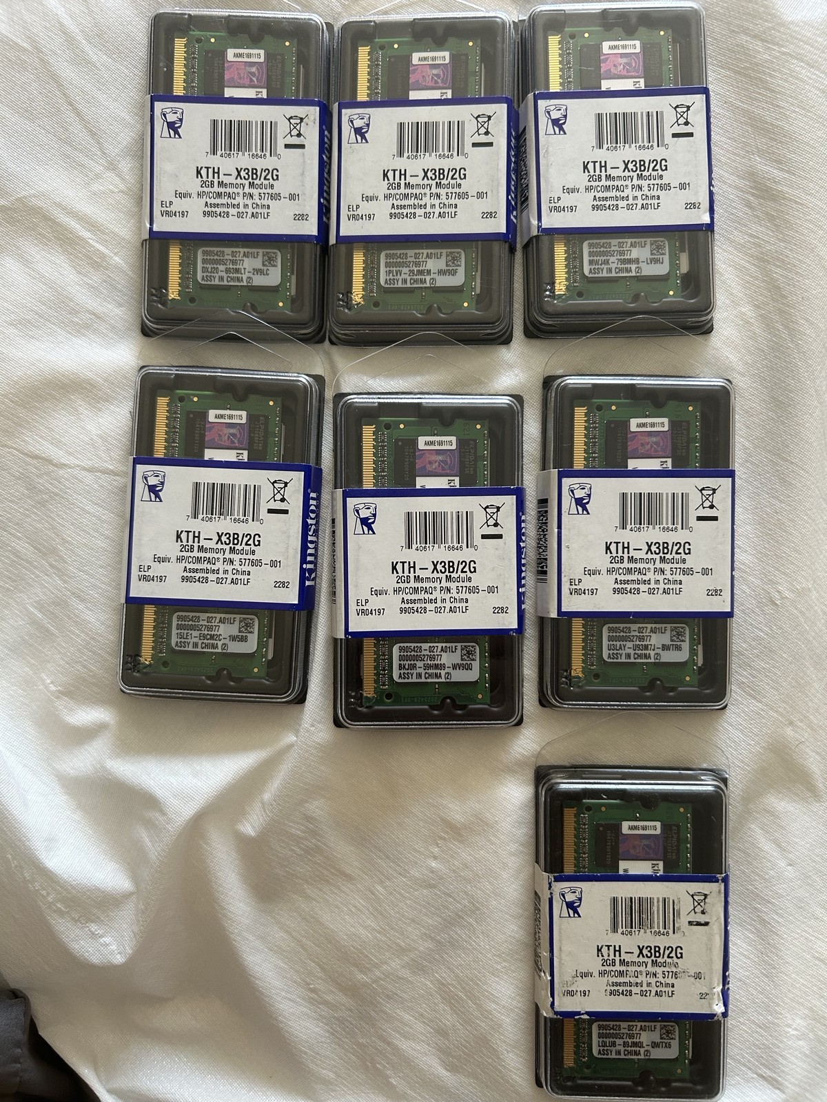 Kingston 2GB DDR3 SODIMM PC3-8500S RAM Memory 7 Pack for Laptop Upgrade