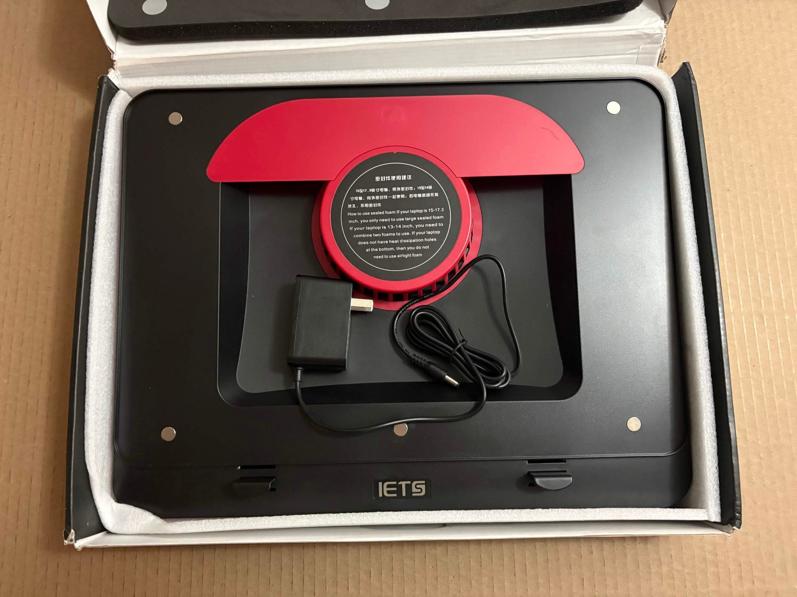 IETS GT500V2 Laptop Cooling Pad, 5000 RPM Turbo Fan, RGB Lighting, 3-Port USB