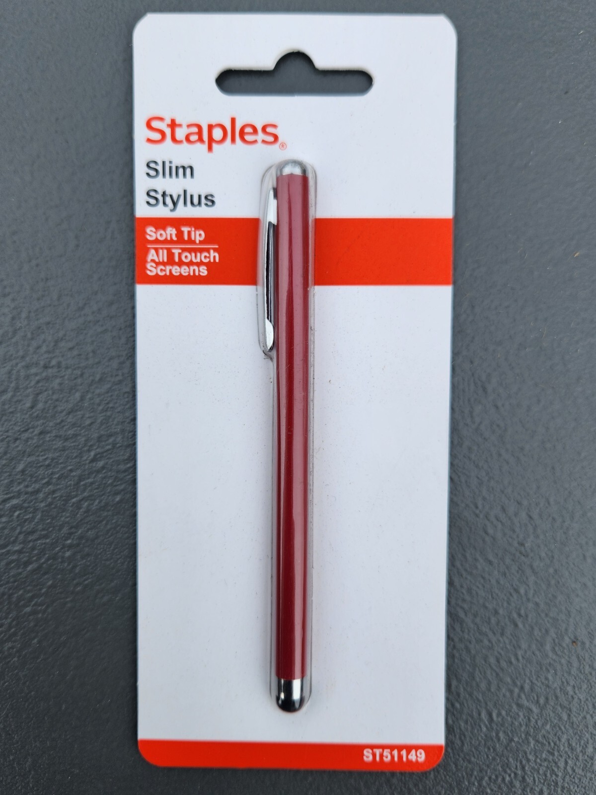 Staples Universal Slim Stylus 51149, Radiant Red