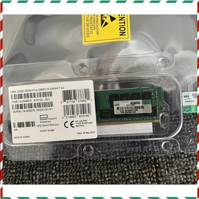 815100-B21 850881-001 840758-091 HPE 32GB DDR4 PC4-2666V GEN10 ECC Server Memory