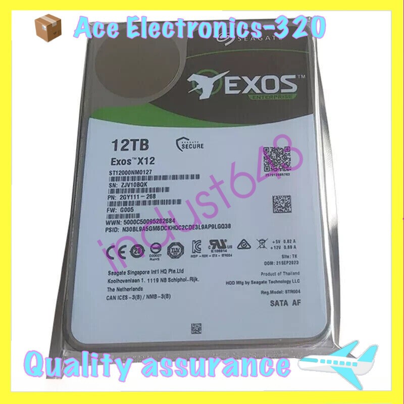 Seagate Exos X12 ST12000NM0127 12TB 256MB 7200RPM 3.5" SATA HDD New
