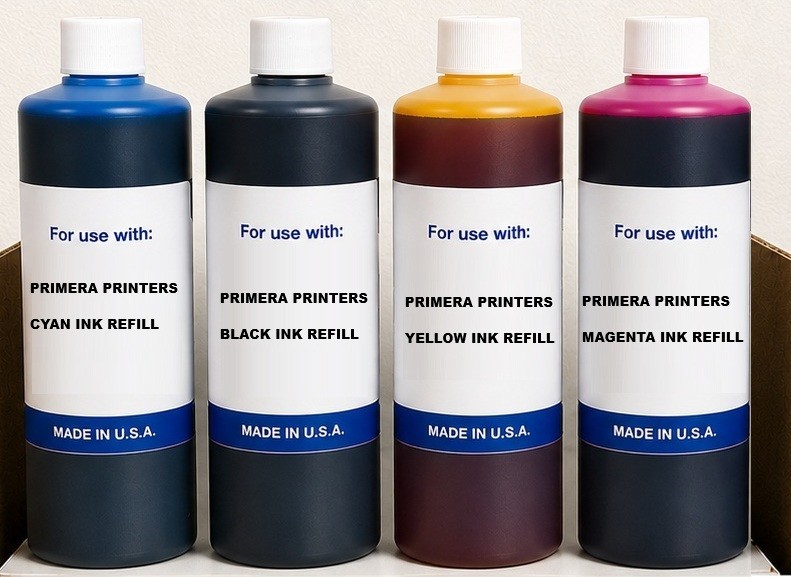 4 x COMPATIBLE PRIMERA BULK INK REFILL LX200, LX400, LX800 & LX810 CYMK 4000ML