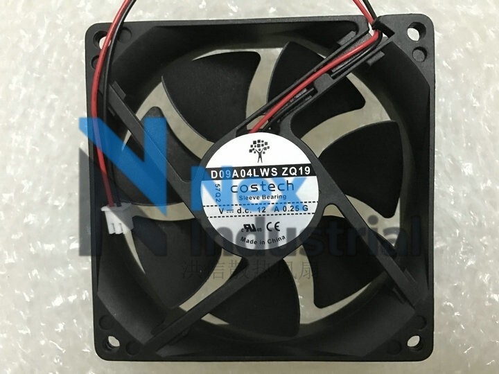 1PC NEW COSTECH D09A04LWS ZQ19 DC12V 0.25A 9CM 9025 90mm 2-wire DC fan 2pin