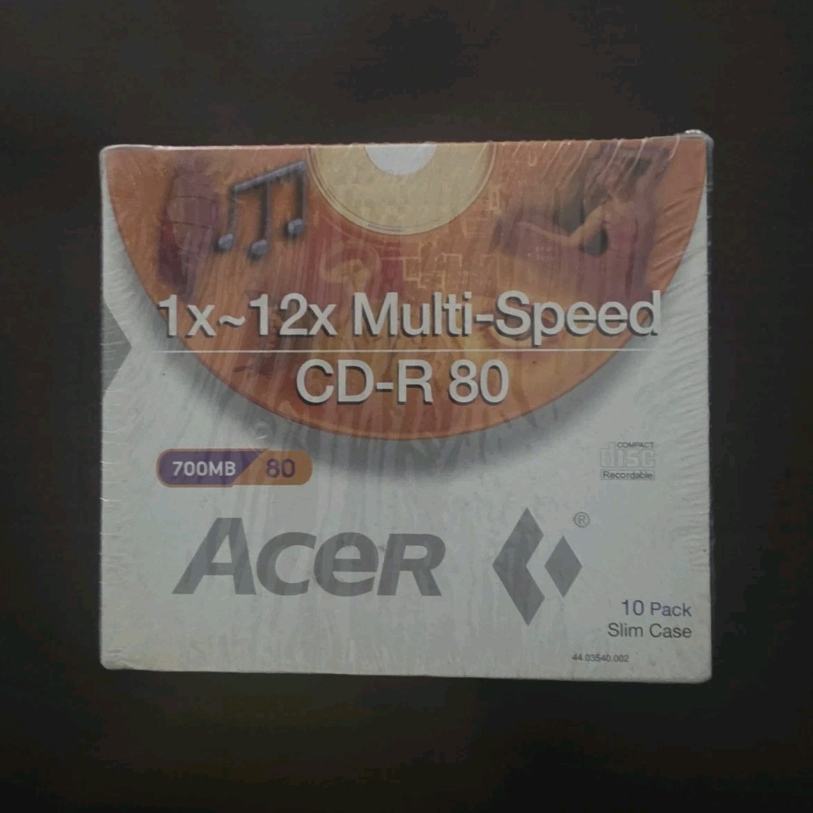 Acer CD-R 80 700MB 1x-12x Multi Speed Blank Recordable CDs 10 Pack Slim Case