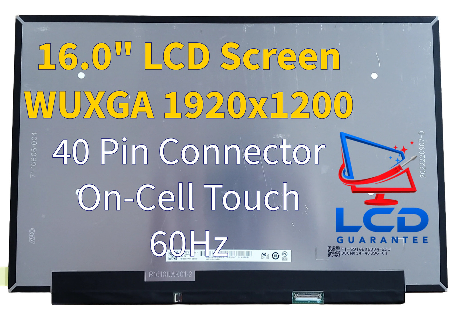 HP Pavilion 16-AF1173CL 16" WUXGA 60Hz On-Cell Touch Laptop LCD Screen