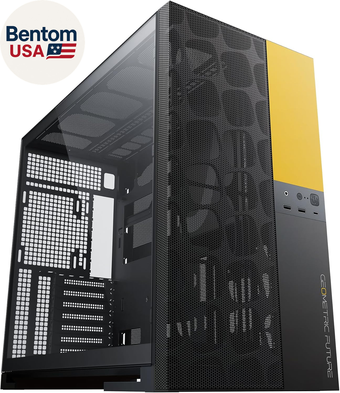 M5 Vent Mesh Front Panel Tempered Glass Mid Tower, E-ATX/ATX Gaming Case, High A
