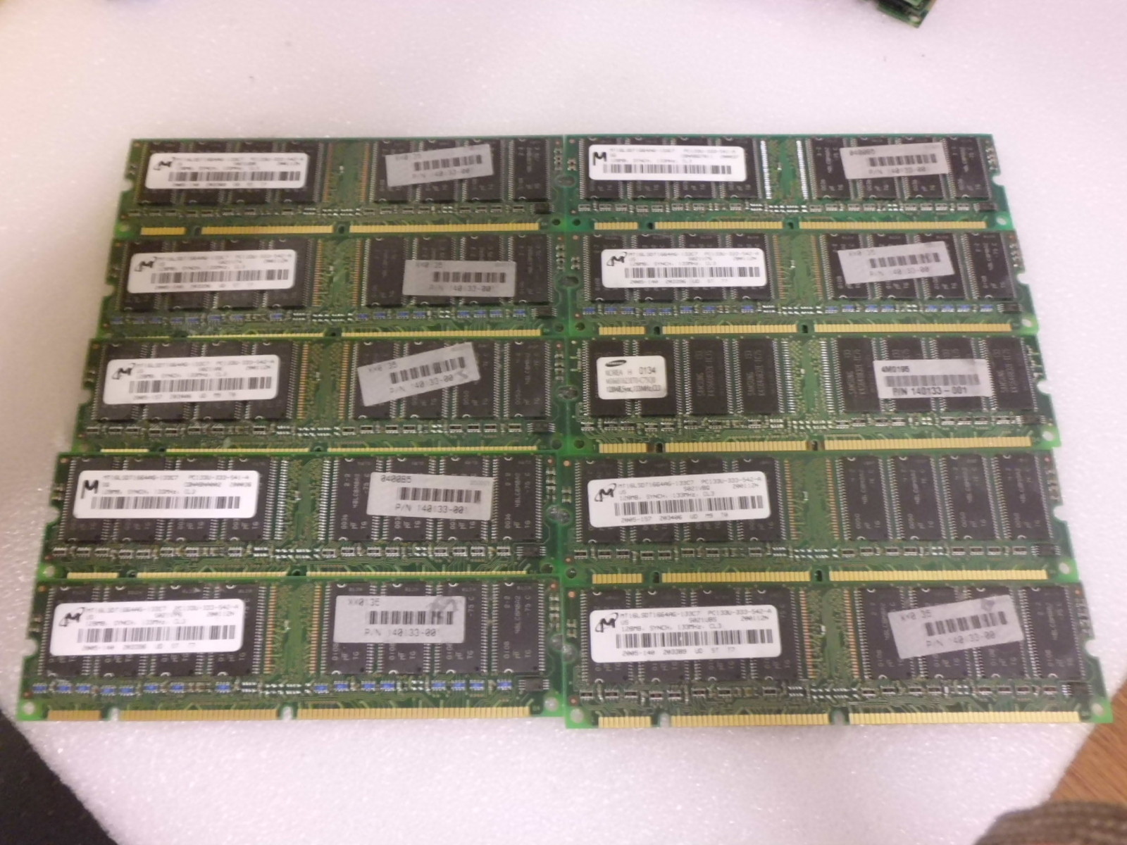COMPAQ 140133-001 128MB SYNC 133MHz CL3 SD RAM MEMORY LOT OF 10
