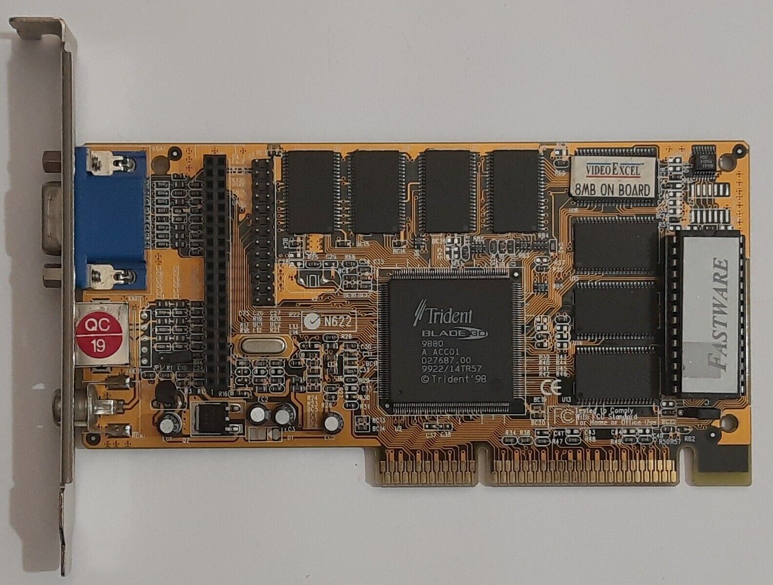 Protac AG211 AGP Graphics Card (VideoExcel, Trident Blade 3D, 8MB, Retro, 1999)