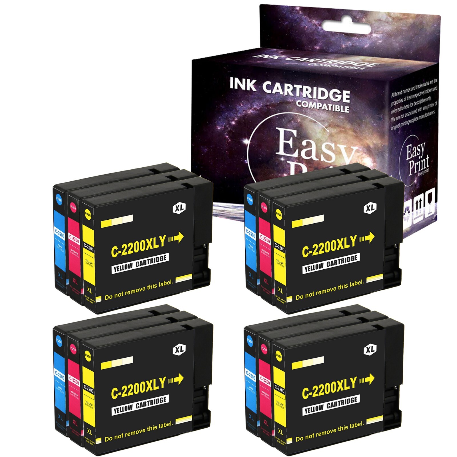 12PK PGI-2200 PGI2200 Color Ink Cartridge 2200XL for MB5420 MB5120 iB4020