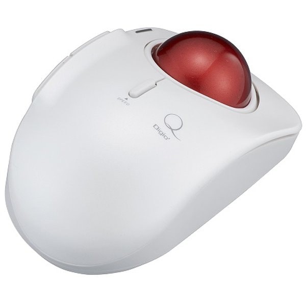 Digio2 Trackball Mouse Small Wireless 5Button Laser Type Index Finger White