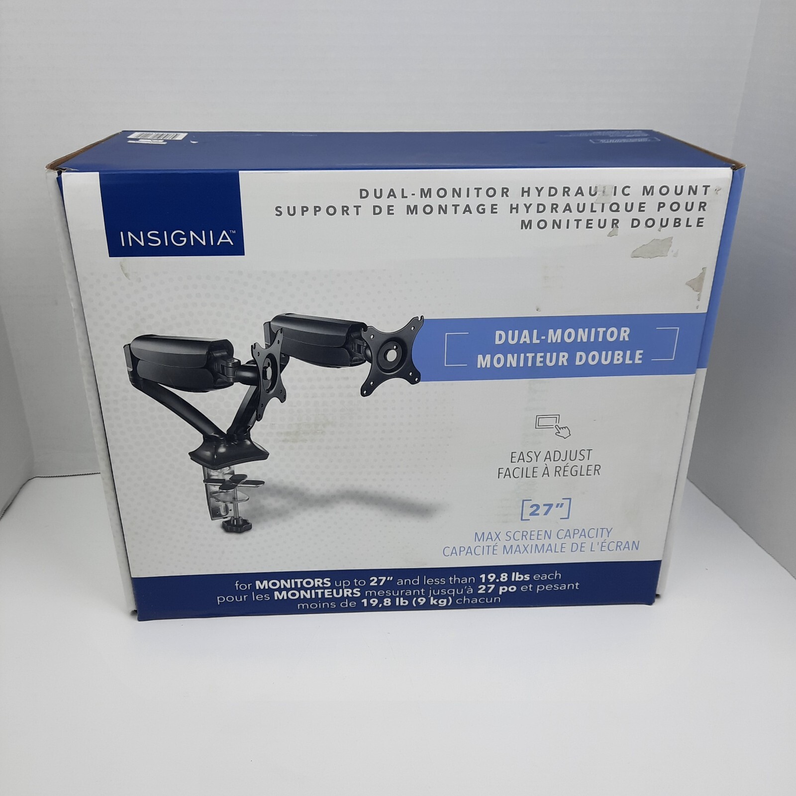 Insignia Dual Monitor Hydraulic Desk Mount Stand Fits Screens 27" NS-PDMM19-C