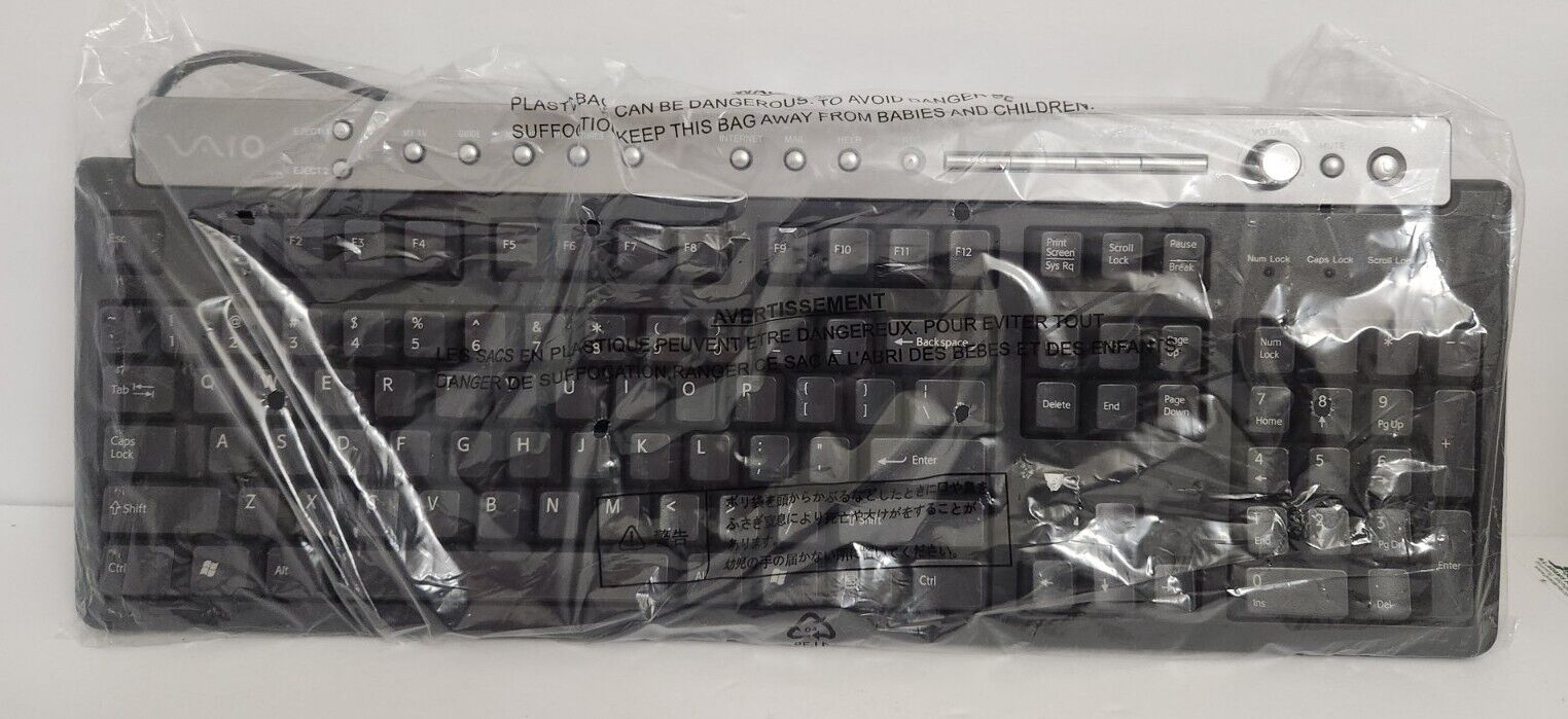 Very Rare~Vintage~Wired Sony Vaio Keyboard PCVA-KB7P/U Excellent NEW NEVER USED 