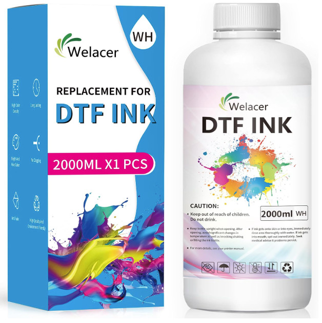 DTF Ink White 2000ml Heat Transfer Ink Refill I3200 ET-8550 | Ink Kit for I3200,