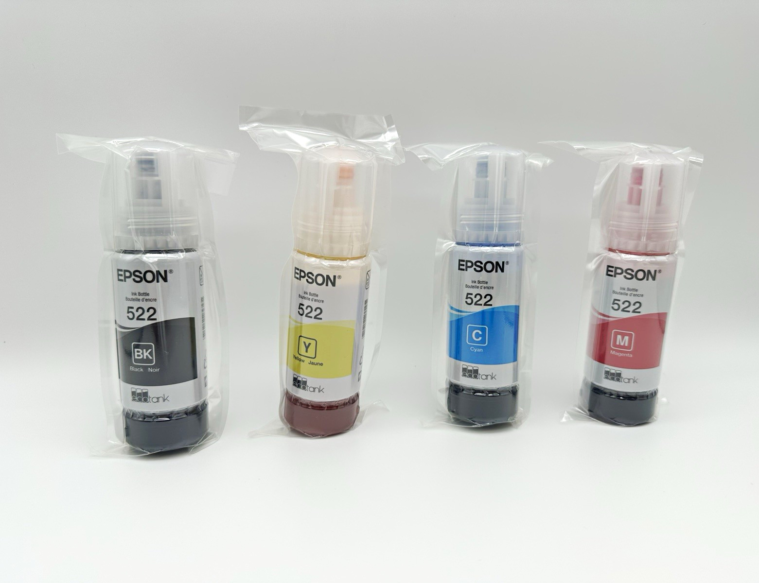 Epson 522 Ink Bottle Set Inkjet Black Cyan Magenta Yellow - 65ml bottles