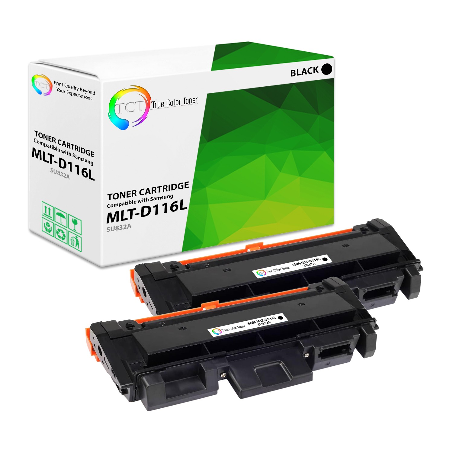 TCT 2PK Black MLT-D116L Toner Cartridges For Samsung Xpress SL-M2625 M2825 M2875
