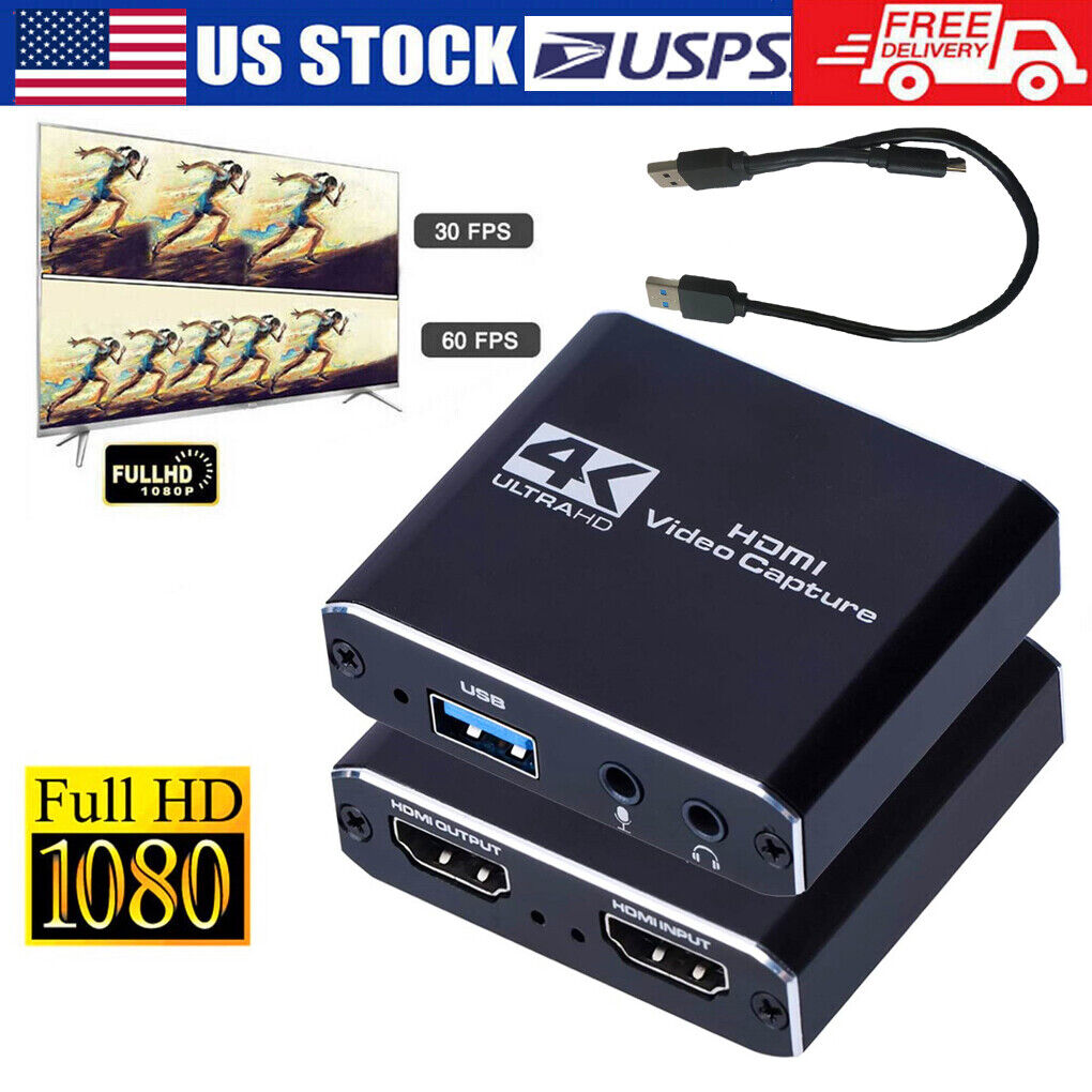 4K Audio Video Capture Card USB 3.0 HDMI Video Converter Full HD 1080P Recording