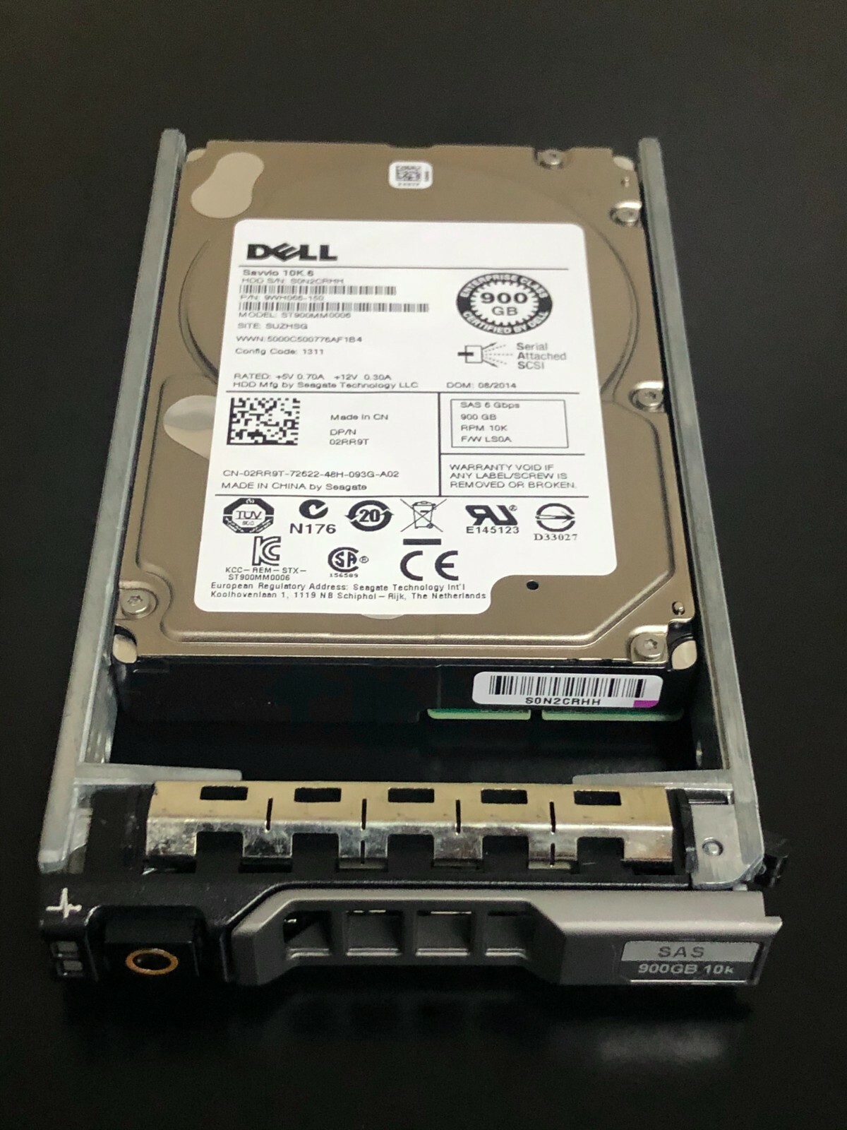 2RR9T Dell ST900MM0006 900GB 10K 2.5 SAS 6Gbps Hard Drive W/TRAY 02RR9T