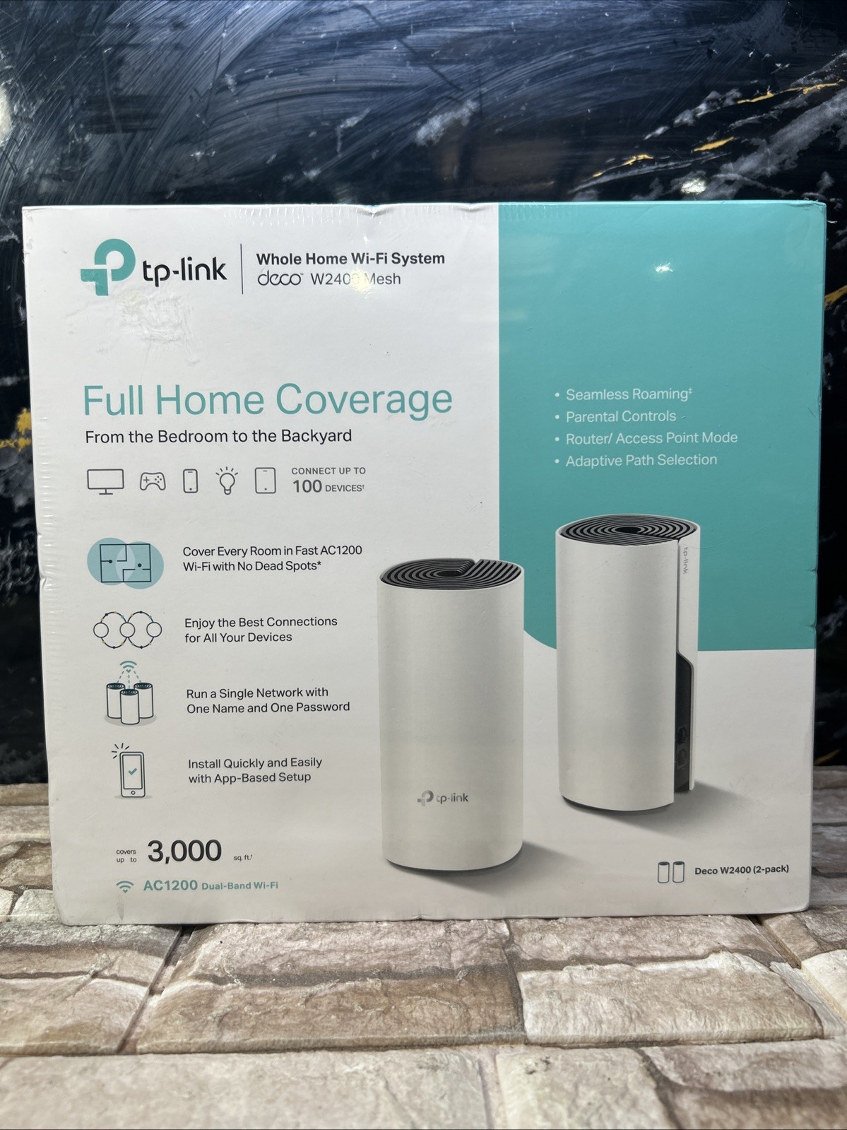 TP-LINK Deco W2400 Ac1200 Whole Home Mesh WiFi System-White - Factory Sealed