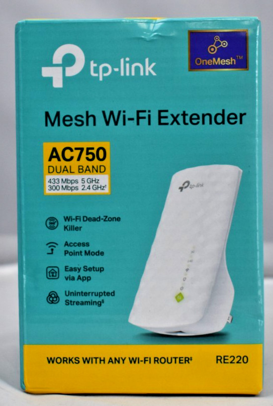 TP-Link RE220 AC750 Dual Band Mesh Wi-Fi Range Extender OneMesh
