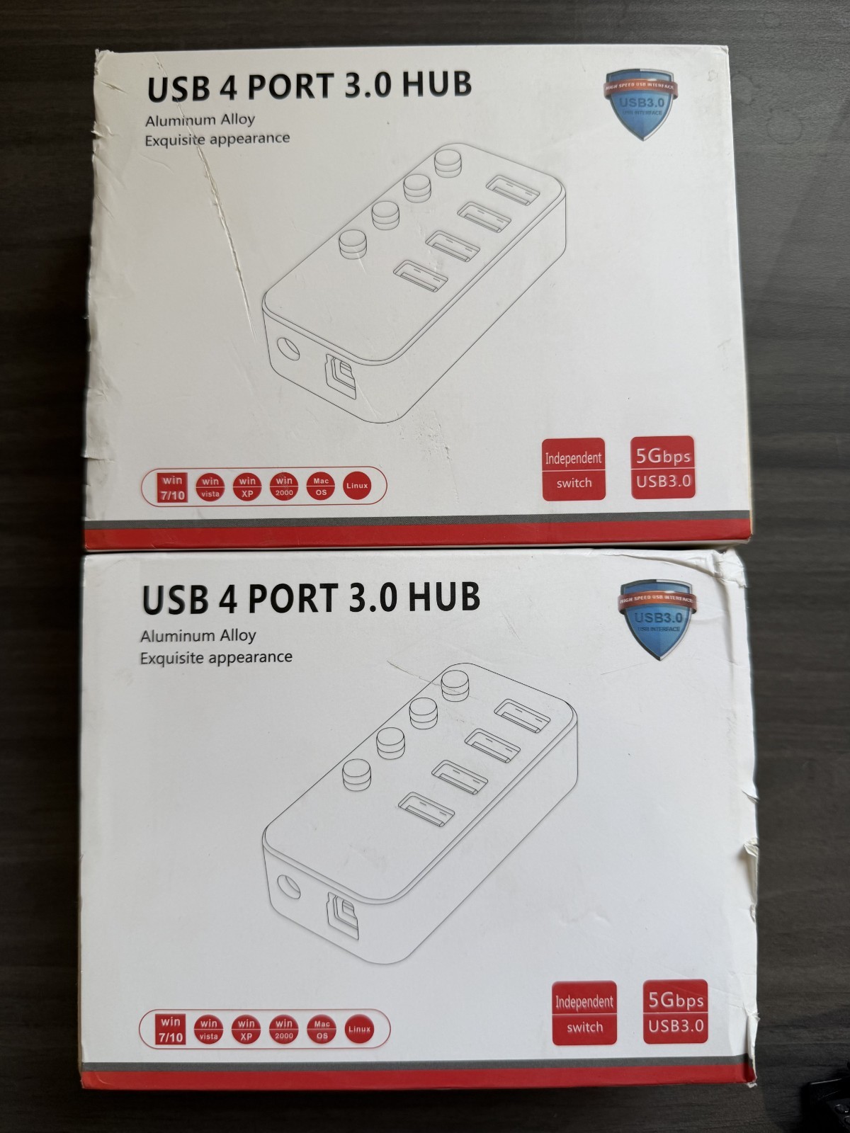 RSHTECH USB 3.0 4-Port Hub - Black - New in Box