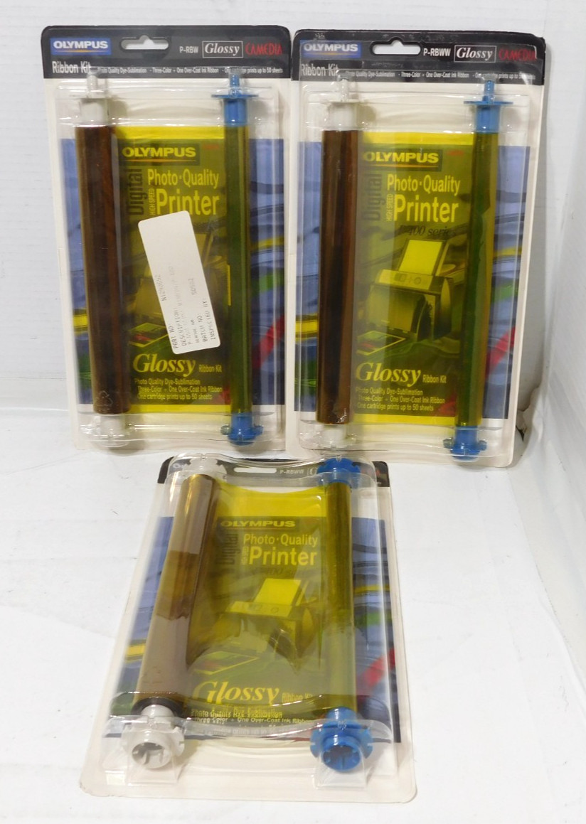 3 NOS Olympus P-RBWW Replacement Ribbons for P-400 Photo Printer