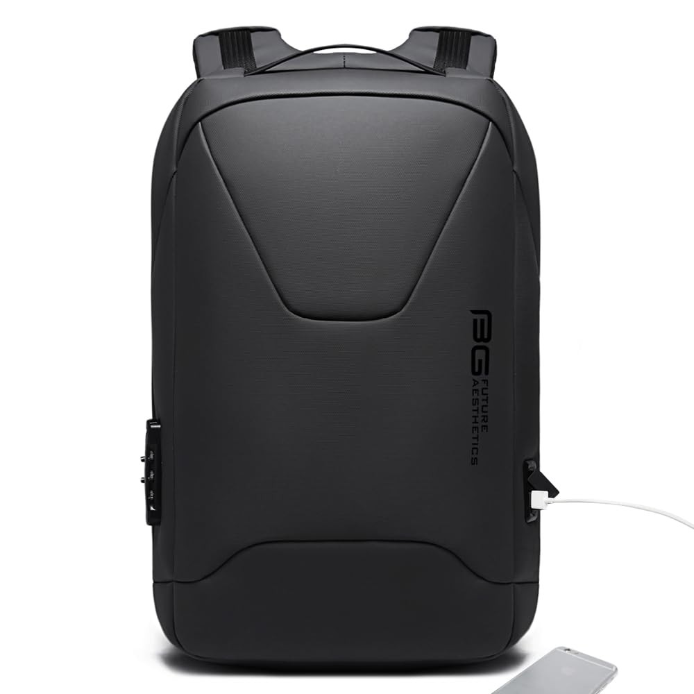 BANGE Anti-Theft Business Laptop Backpack, 15.6 Inch Lock Medium, Black