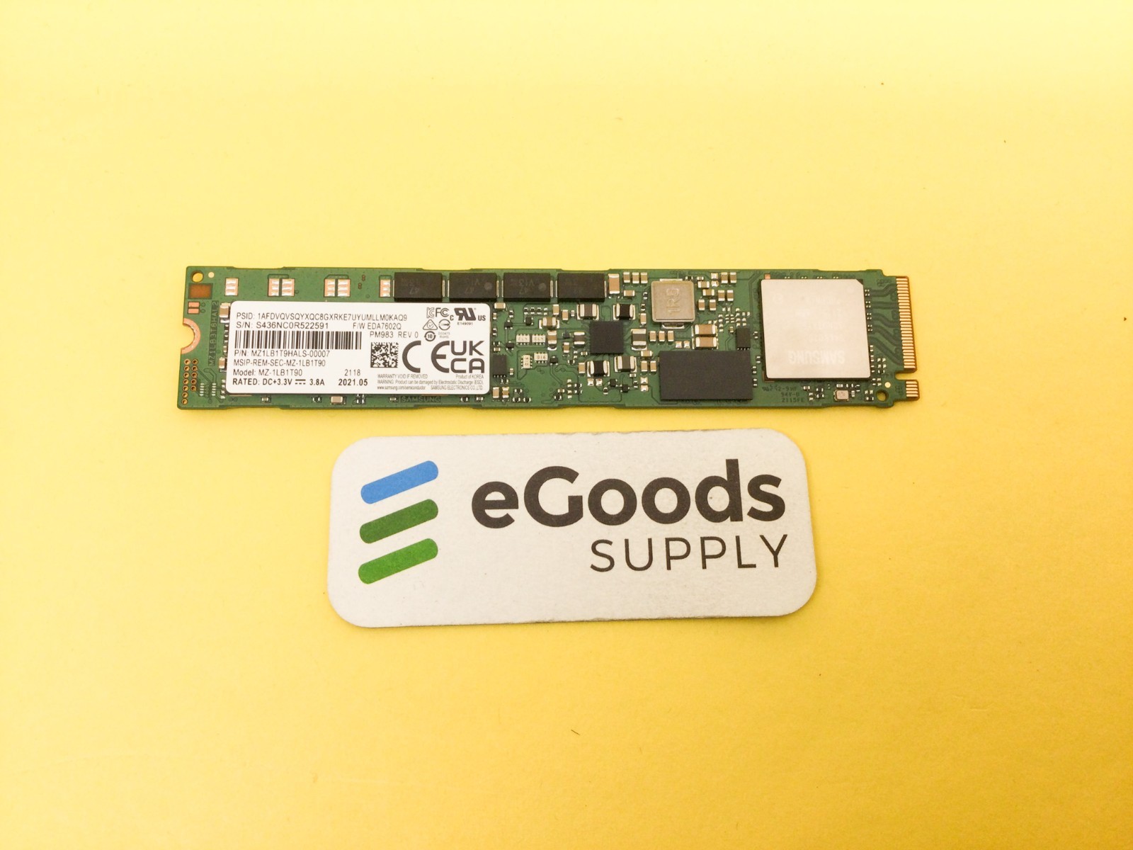 Samsung PM983 1.92TB NVMe PCIe3.0 M.2 22110 SSD MZ-1LB1T90 MZ1LB1T9HALS