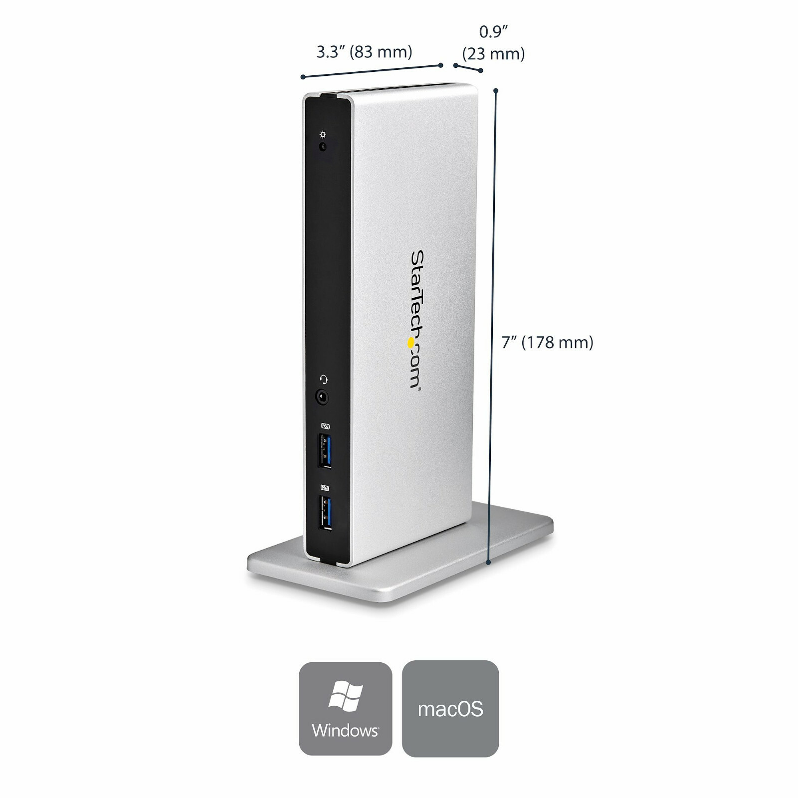 StarTech Dual-Monitor USB 3.0 Docking Station DVI USB LAN Vertical Stand Windows