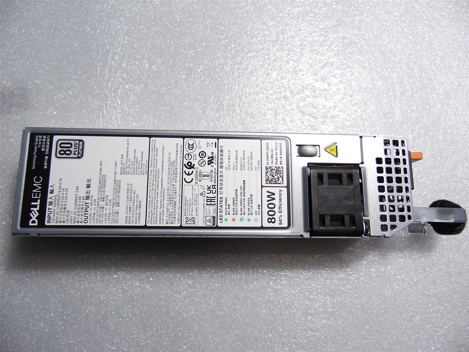 DELL POWEREDGE R650 R750 R7525 T550 G15 800W PLATINUM PLUS 80 POWER SUPPLY C8T2P