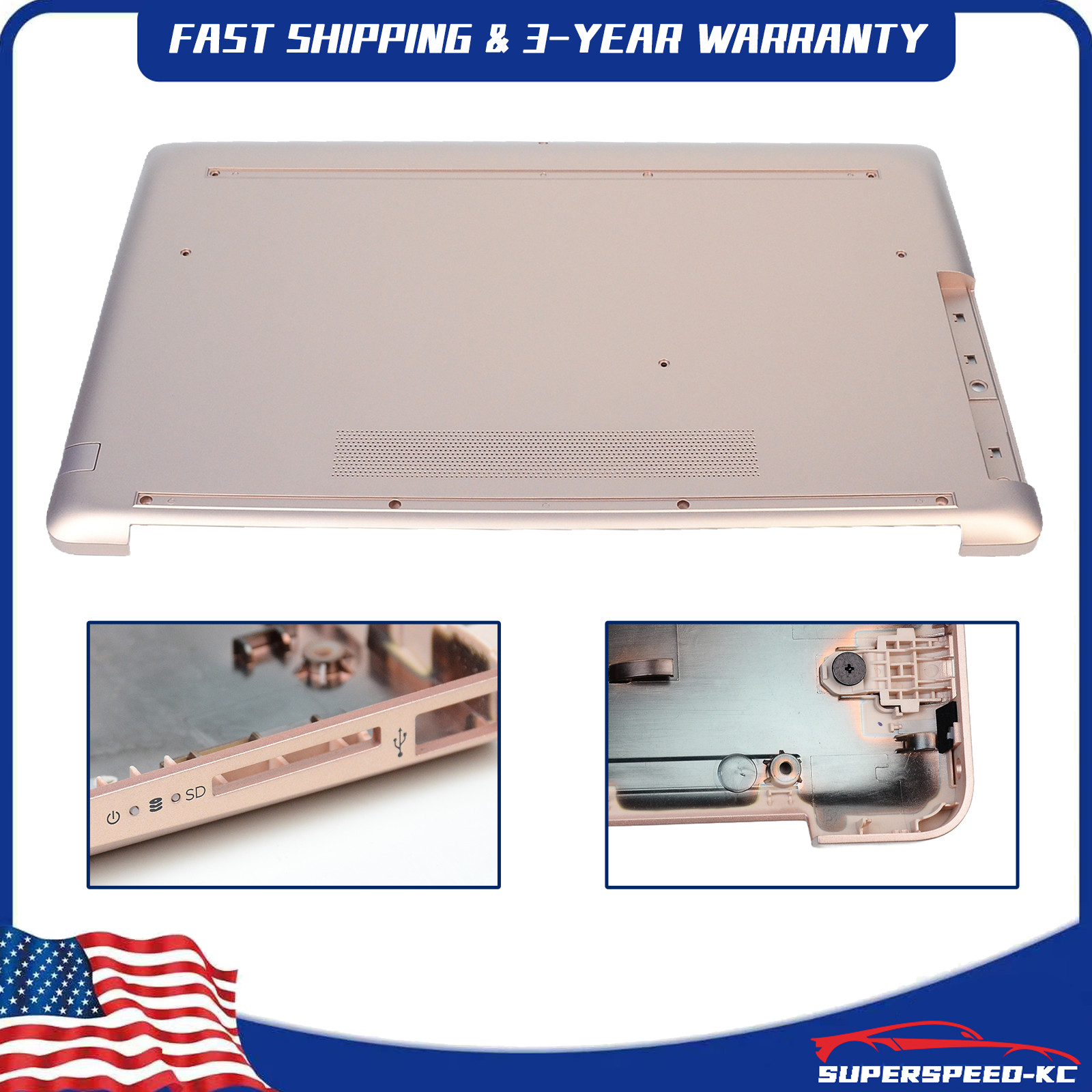 New Rose Gold Bottom Base Enclosure for HP 17BY 17-BY 17T-BY 17-CA 17Z-CA US