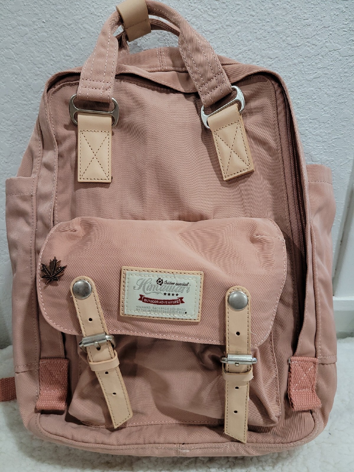 Himawari Laptop Backpack Travel Large Backpack Pink Designed by See Pink/Beige