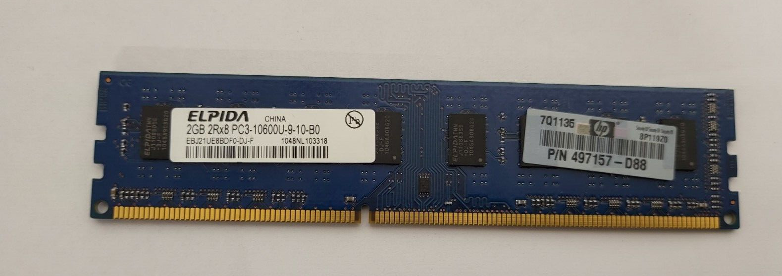 HP 2GB PC3-10600 DDR3 Desktop Non-ECC PC DIMM 576110-001 497157-D01 497157-D88