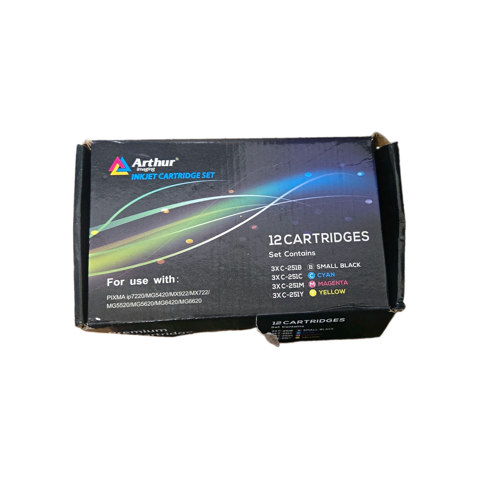 Arthur C-251 Compatible Inkjet Cartridge Set 12-Pack for Canon PIXMA iP7220