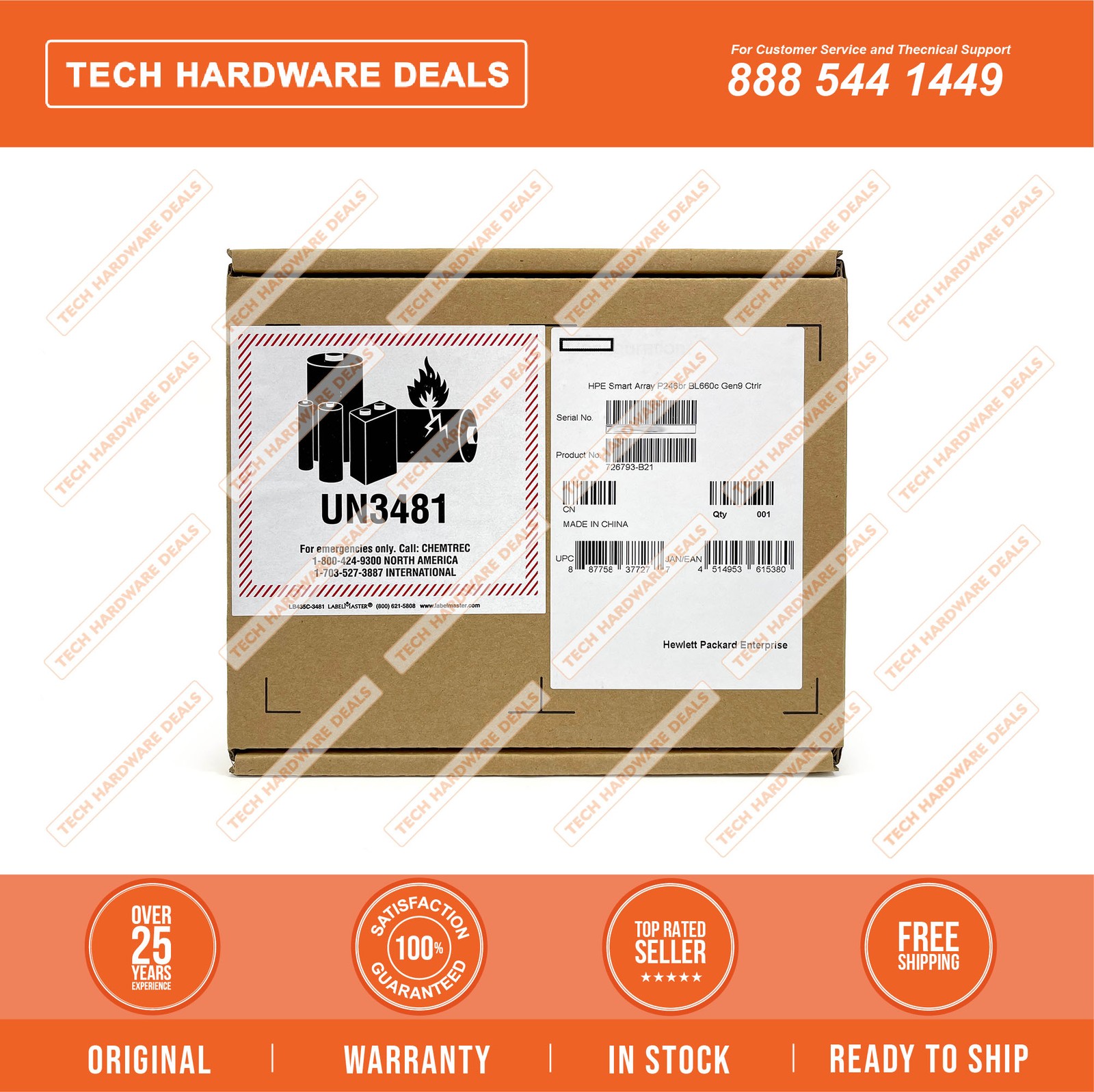 726793-B21  RETAIL BOX HP Smart Array P246br BL660c Gen9 Cntrlr w/ Battery