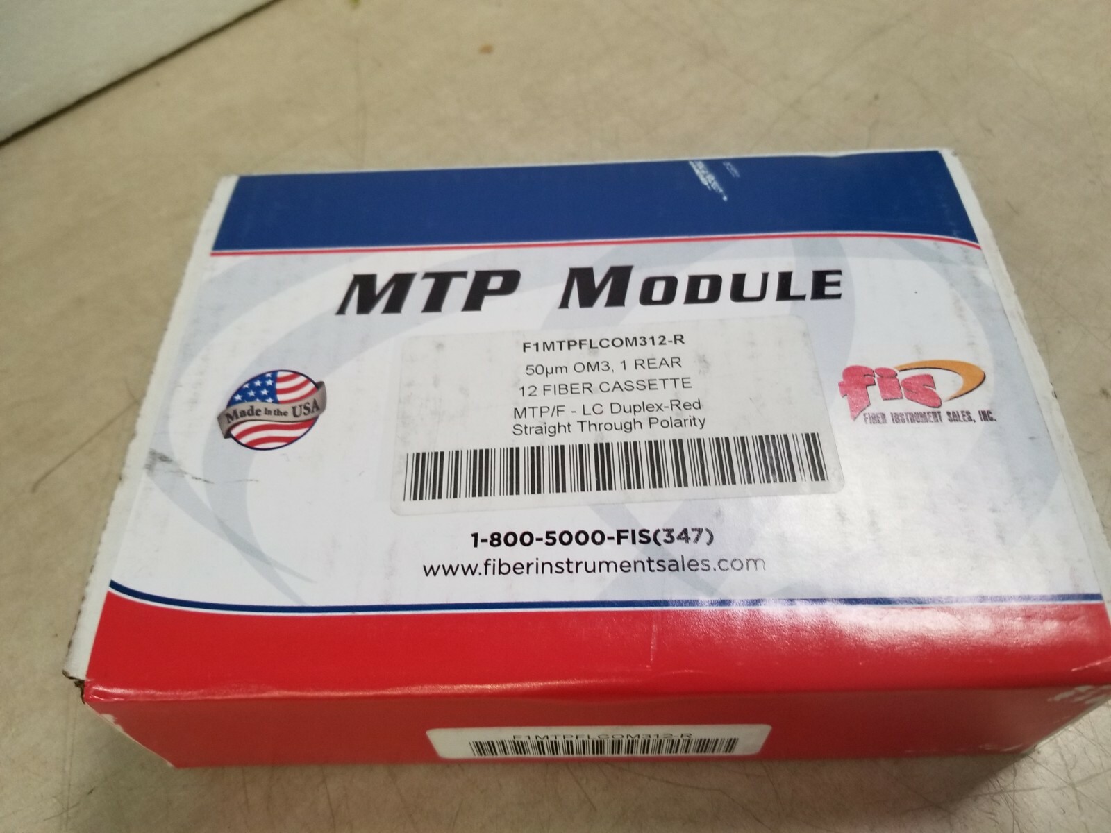 FIS 12 Fiber MPO Breakout Cassette, MM 50um OM3, MTP/PC Female LC/UPC, Type A