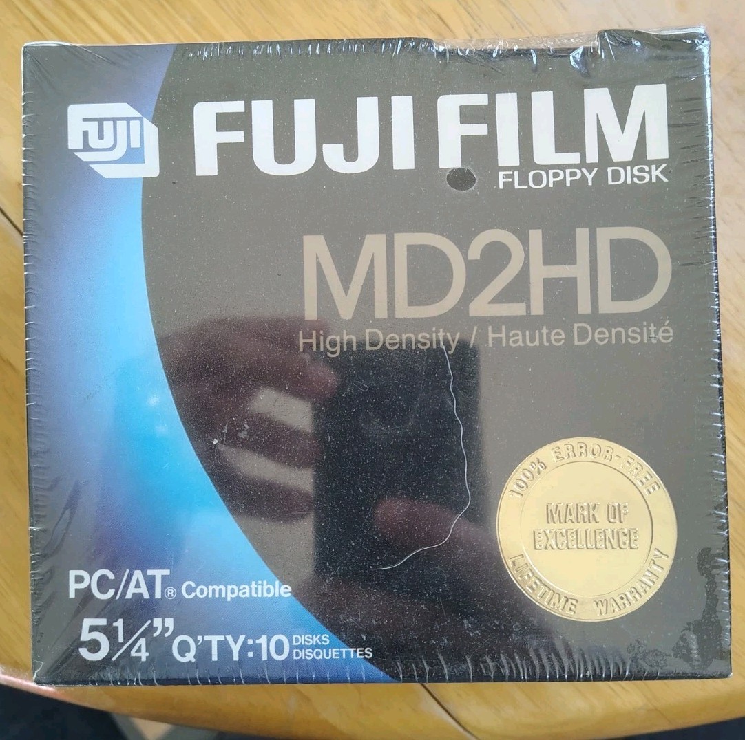 FujiFilm MD2HD 5.25" Floppy Disks 1.2MB High Density 20 Disks NEW Sealed