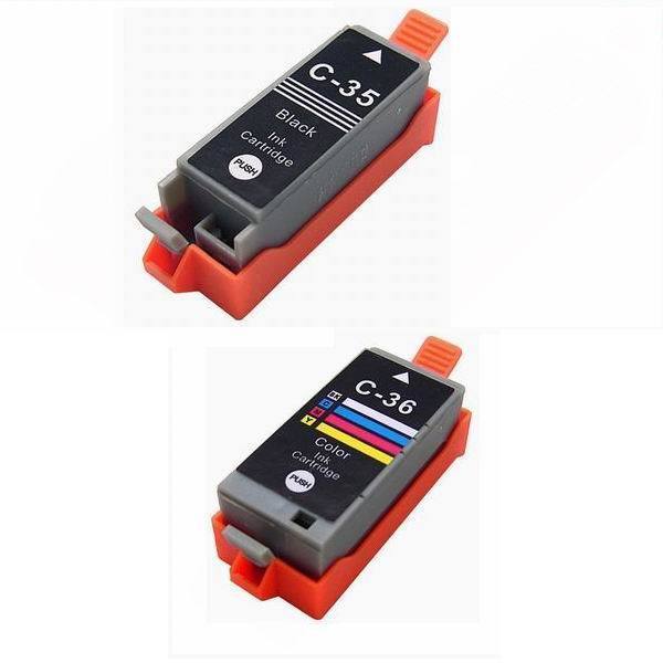 2PK Comp cartridges PGI-35 CLI36 for Canon PIXMA ip100 mini260 mini320 Printer
