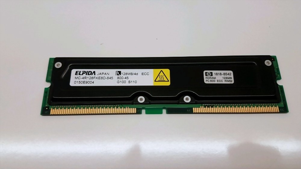 Elpida MC-4R128FKE8D-845 128MB RDRAM ECC RIMM Memory 800MHz PC800 for Server