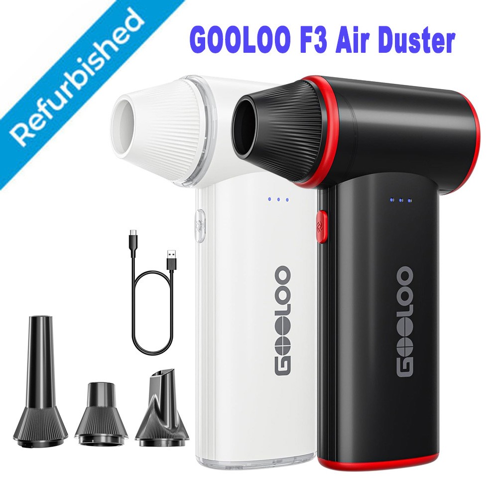 GOOLOO F3 Compressed Air Duster, 3-Speed Adjustable Air Blower for Cleaning US