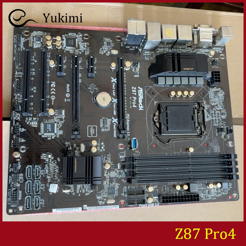FOR ASROCK Z87 Pro4 DDR3*4 32GB LGA 1150 HDMI DVI-D, D-Sub Ｍotherboard Test OK